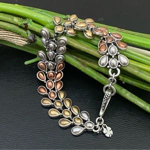 Retired LUCKY BRAND Tricolor Teardrop Link Bracelet 38.1g